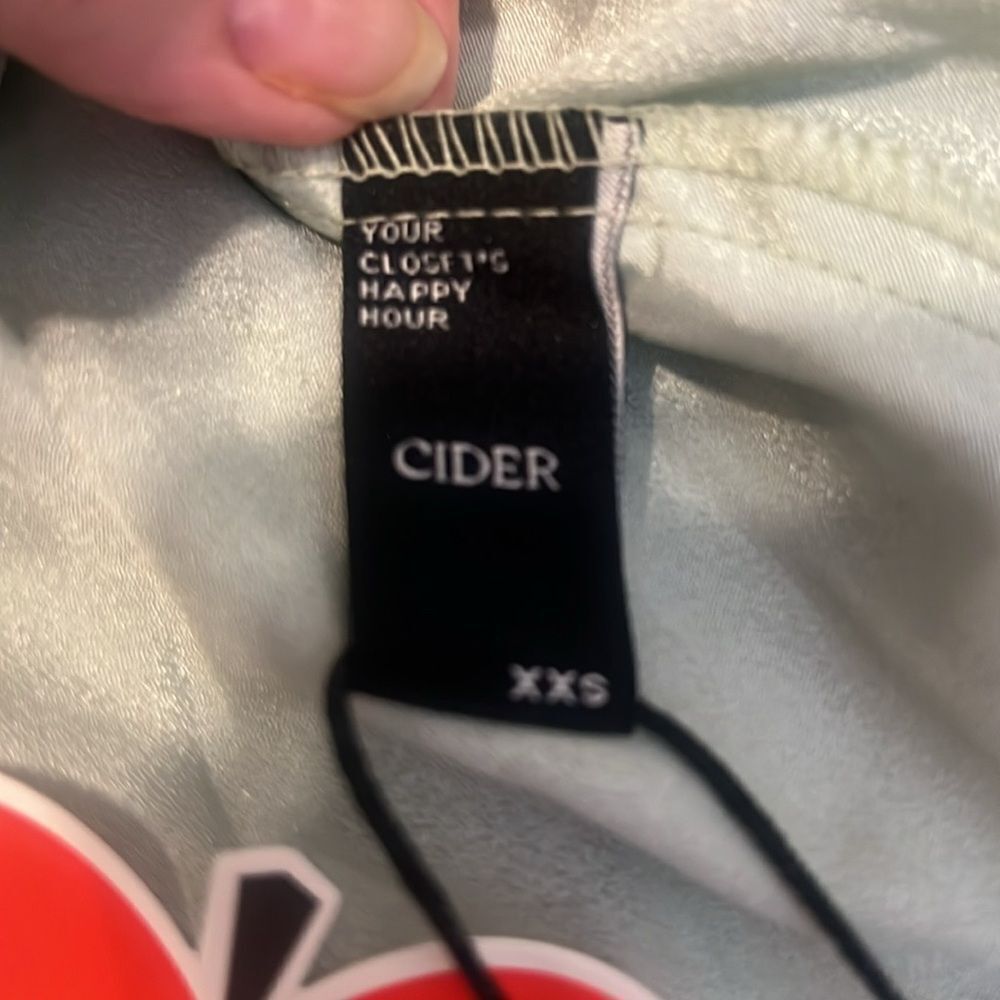 NWT Cider szXXS Floral purple green white spaghetti strap side zip dress - Picture 7 of 15